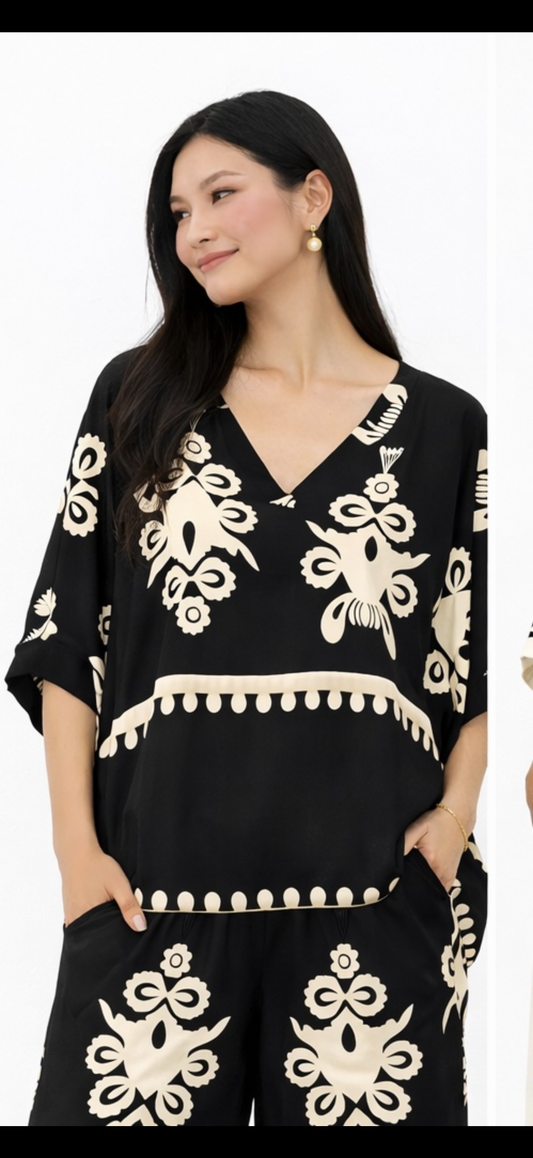 Huda Silk Set - Black