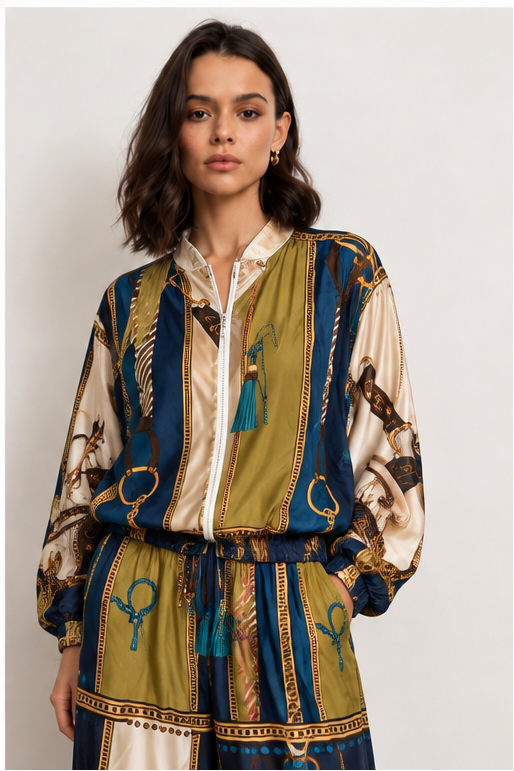 Cavalla Teal Silk Set