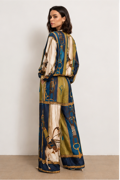 Cavalla Teal Silk Set