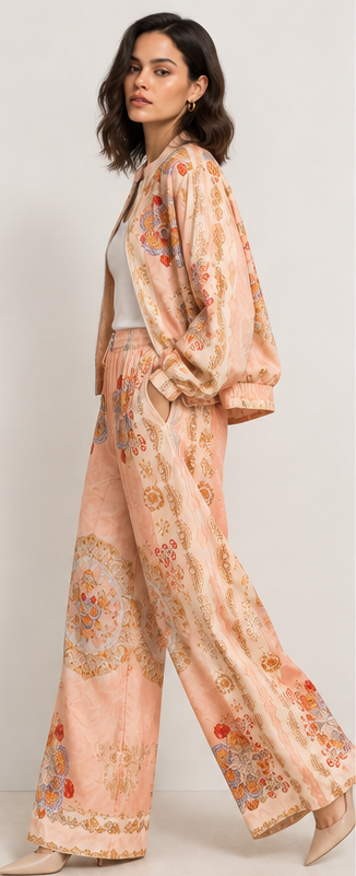 Rosa di Como Bomber Silk Set