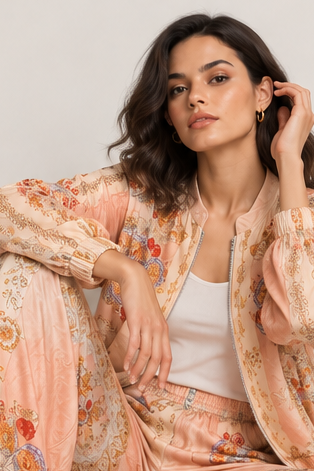 Rosa di Como Bomber Silk Set