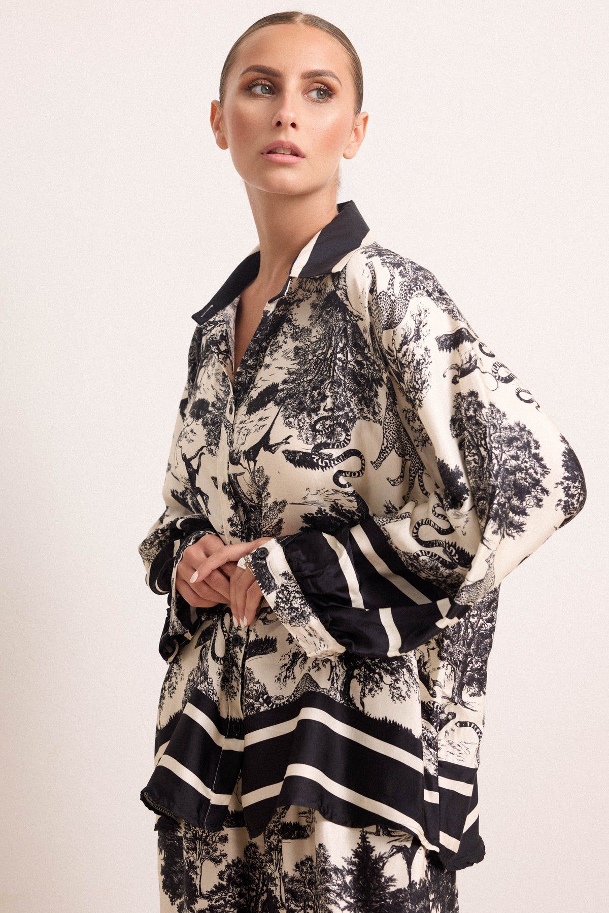 Florence Button Down Silk Set