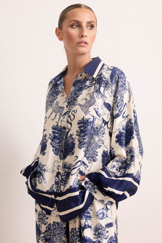 Florence Button Down Silk Set